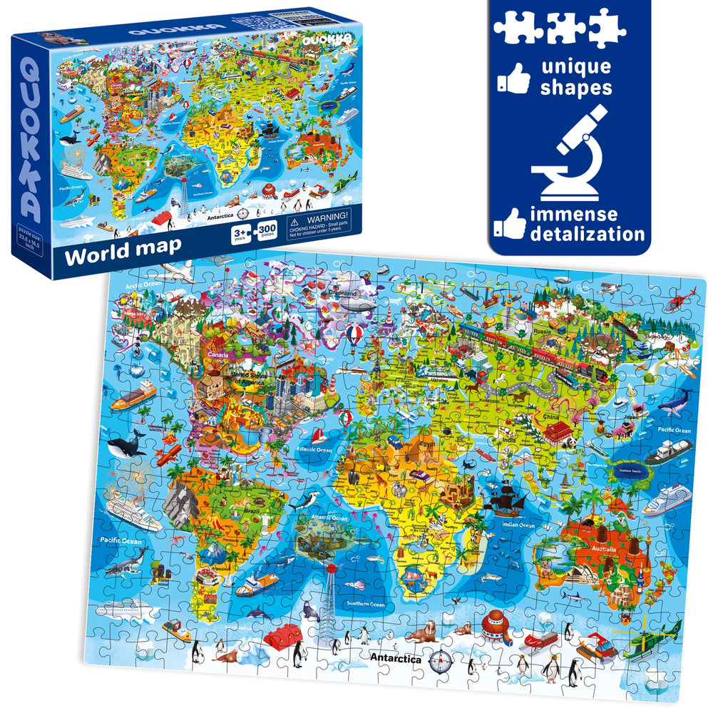 QUOKKA 300-piece puzzles feature unique shapes enhancing attention to detail