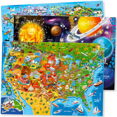QUOKKA USA map puzzle finished artwork aids geography recognition and family learning time