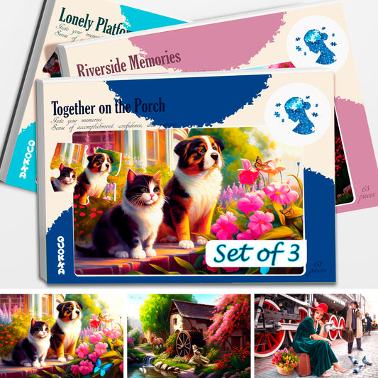 Quokka Riverside 63-piece dementia puzzle supports engagement and memory practice.