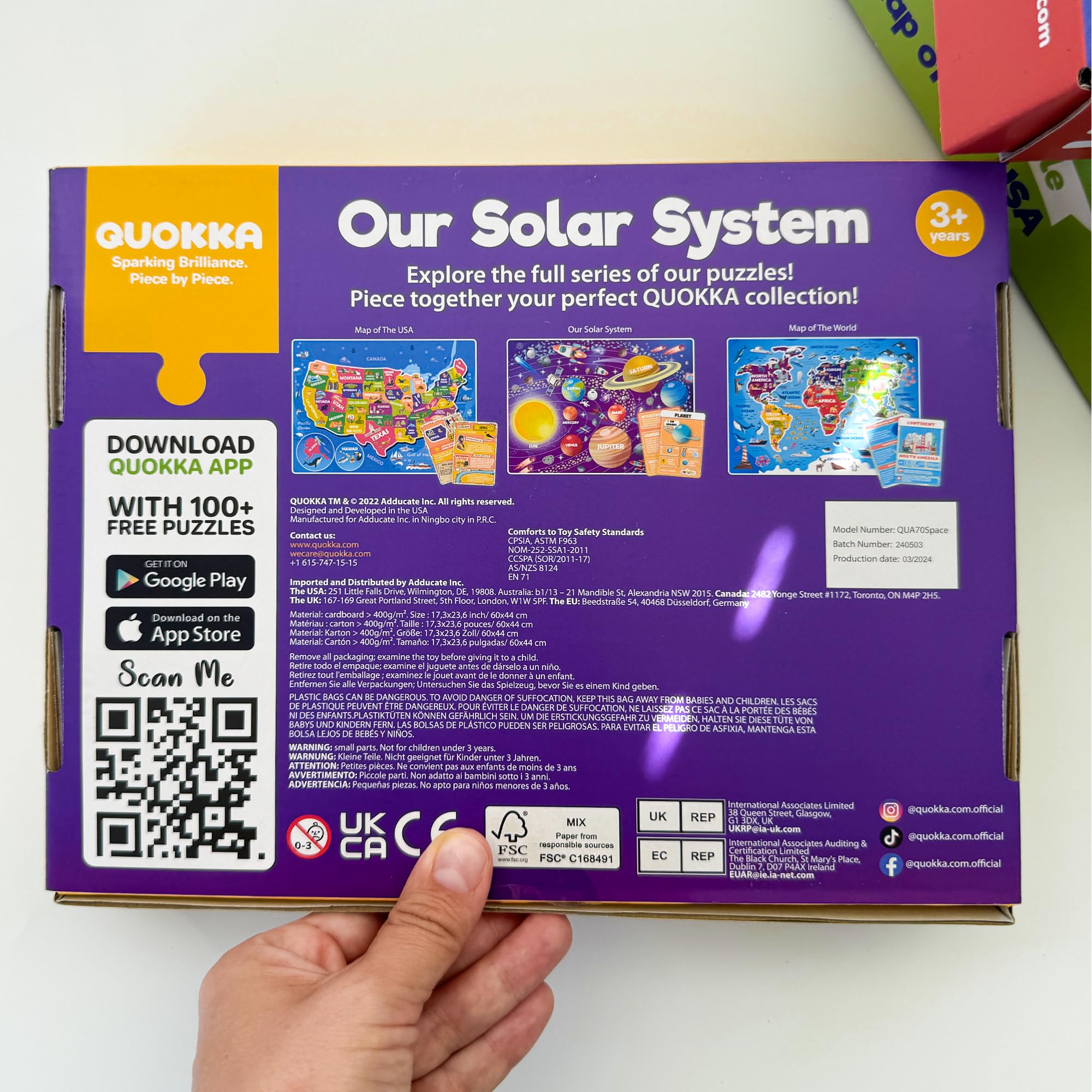 QUOKKA puzzle packaging showcases family-friendly educational play