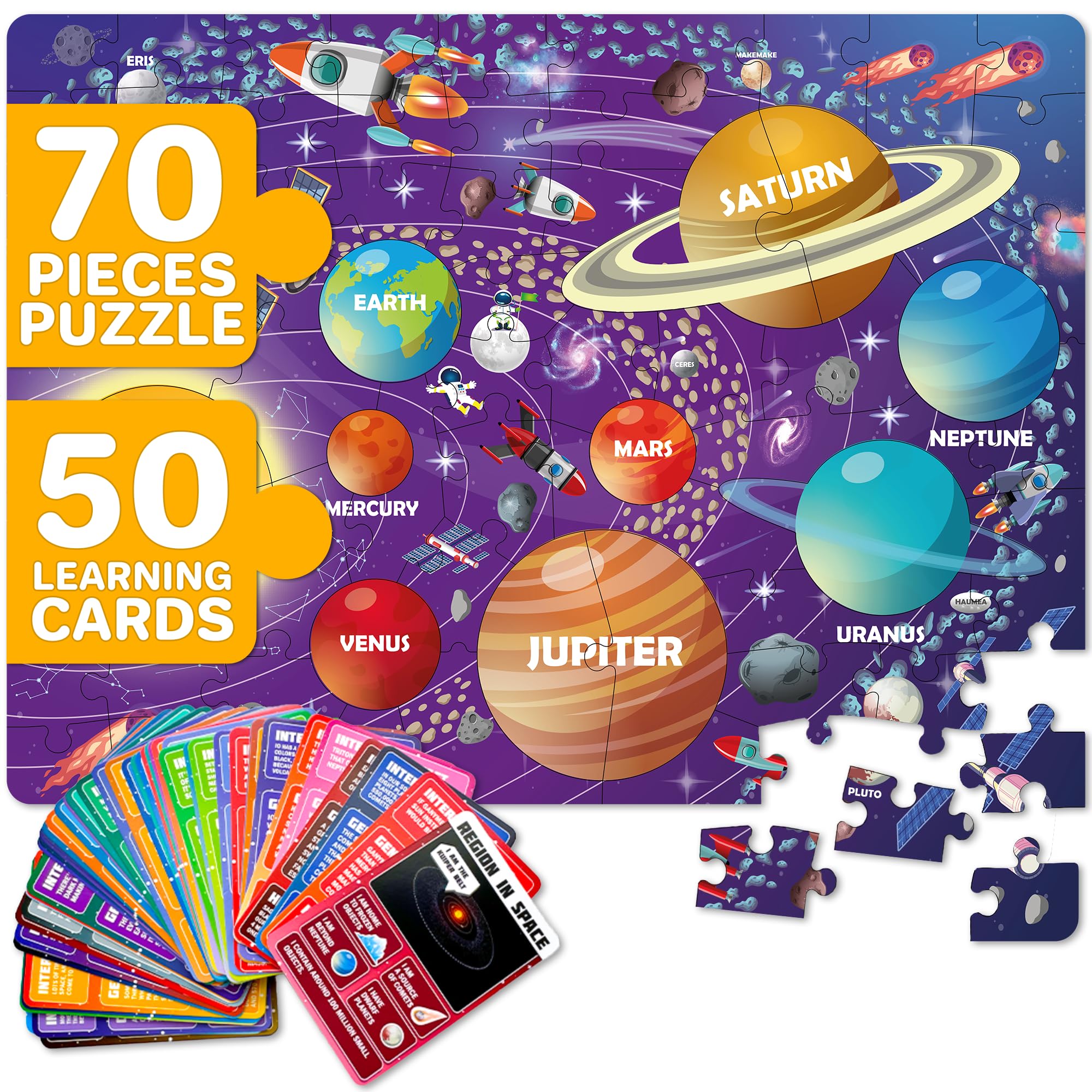 QUOKKA Solar System planet pieces brightly colored for early astronomy learning