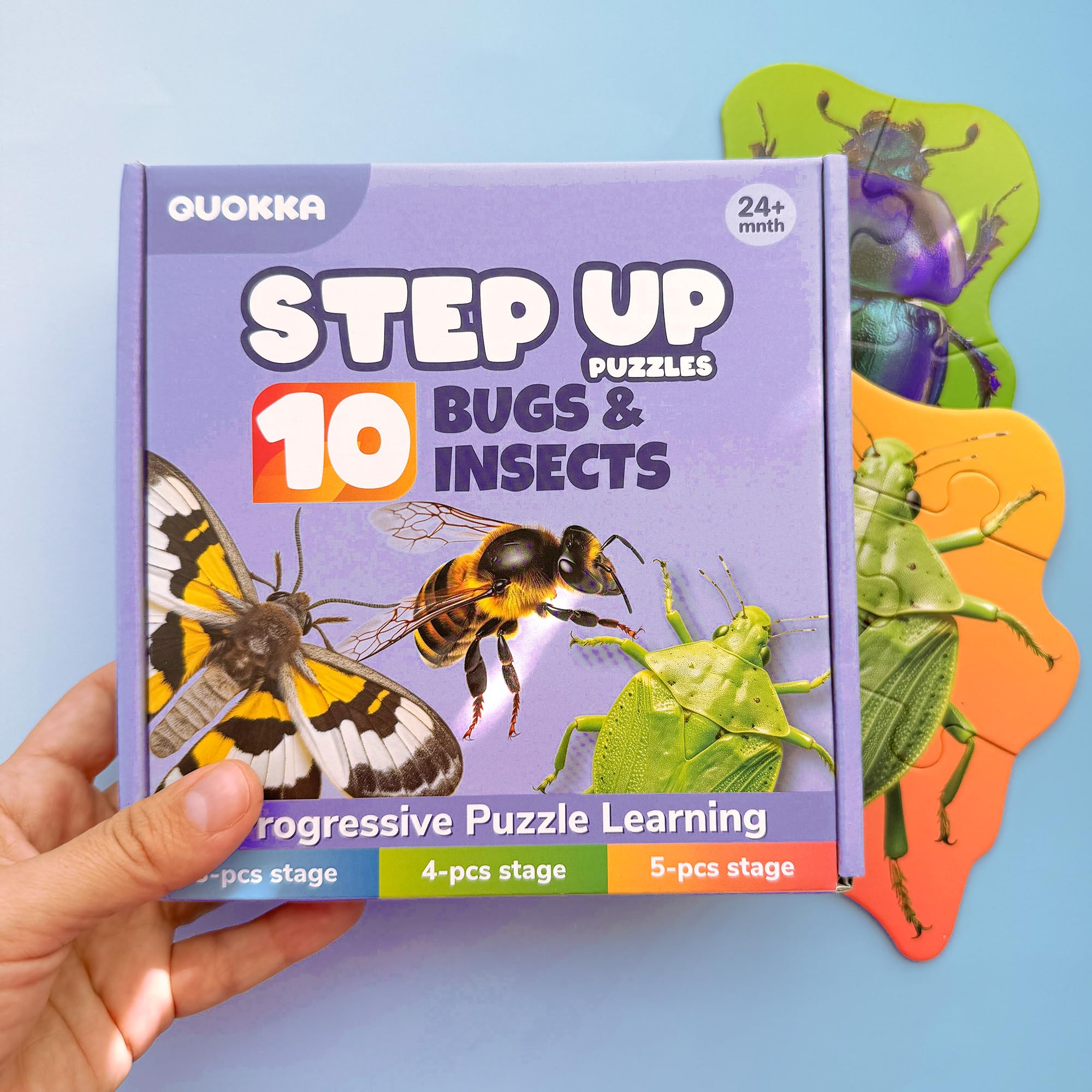 QUOKKA toddler puzzles cicada – lifelike detail supports early visual learning