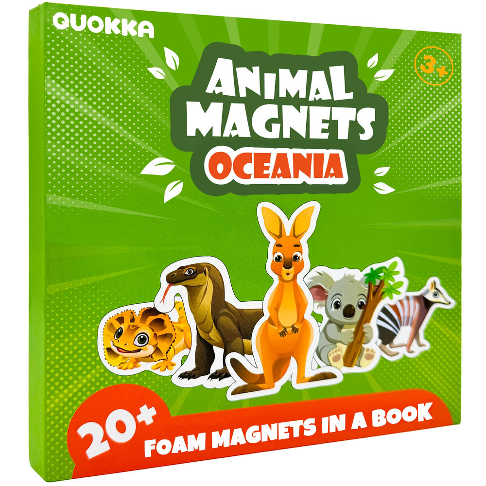 QUOKKA travel magnetic puzzle close-up of animal magnets for imaginative play