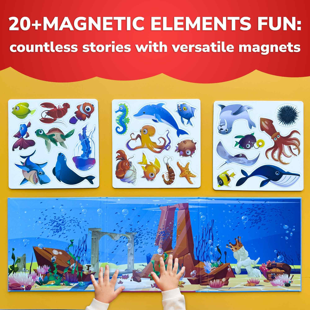 QUOKKA travel puzzle playbook open highlights three-sided scene for storytelling.
