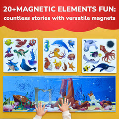 QUOKKA travel puzzle playbook open highlights three-sided scene for storytelling.