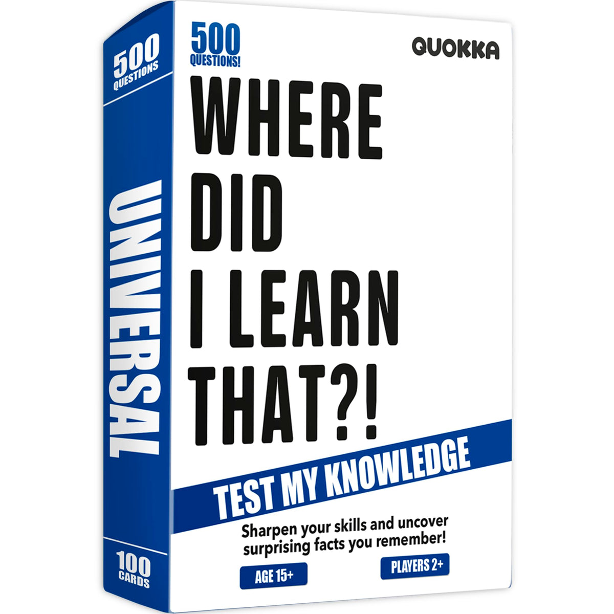 QUOKKA trivia 500-questions card set for family game night and party gatherings