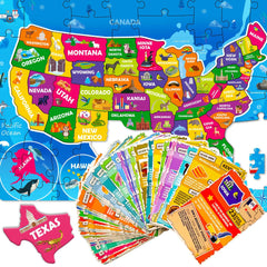 QUOKKA US map puzzle with 70 pieces to help build geography skills.