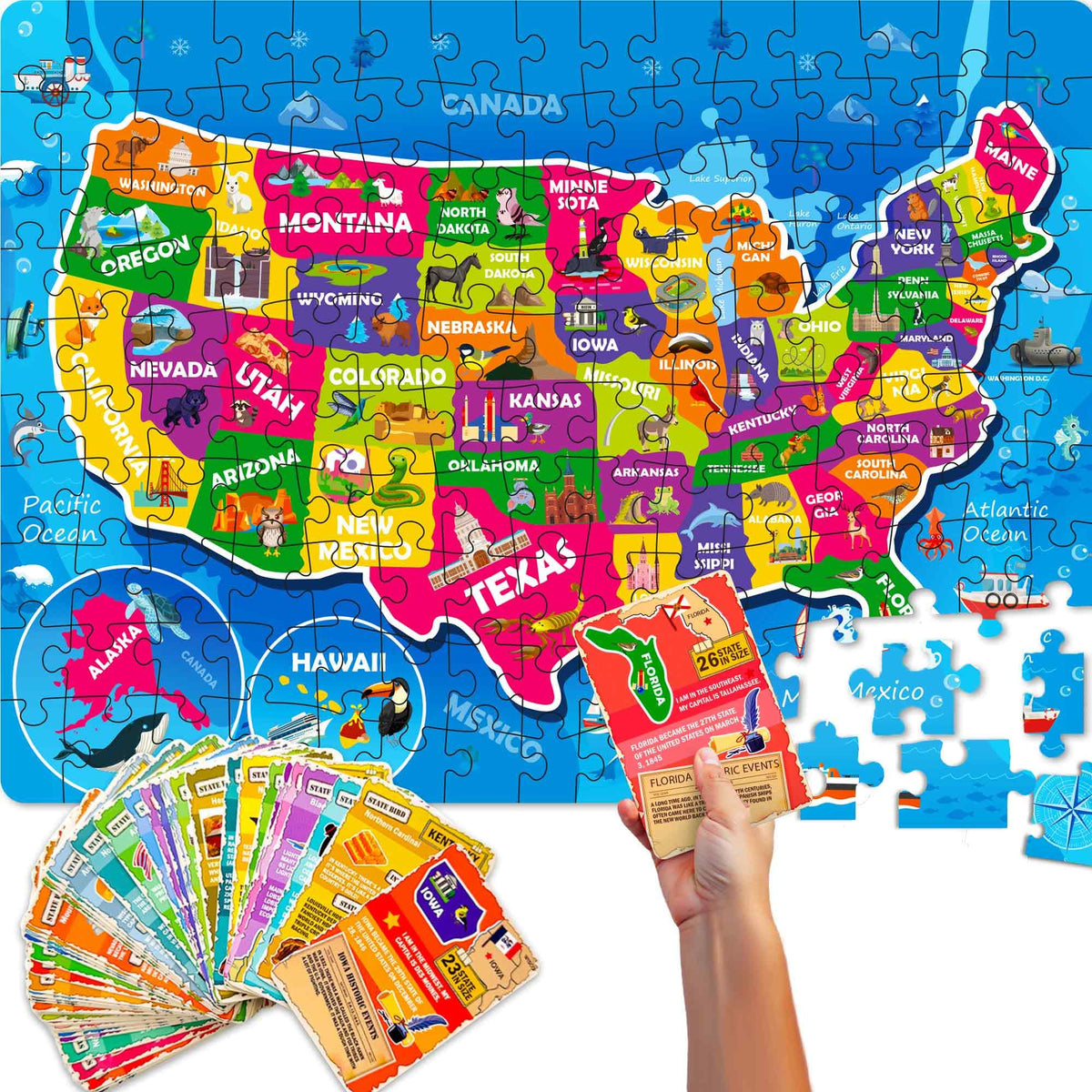 QUOKKA USA map puzzle showing states for hands-on geography learning