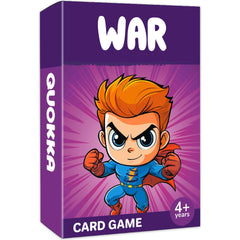 QUOKKA War Card Game: kids-characters on colorful cards for family fun.