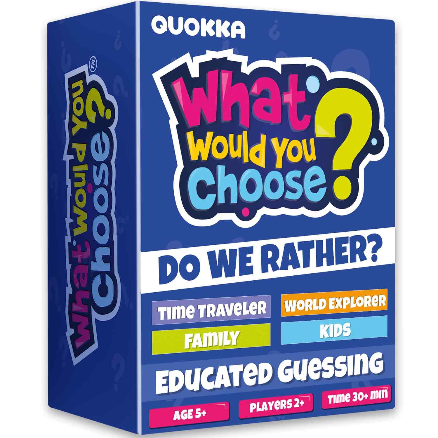 QUOKKA What Would You Choose card set fuels family conversation and bonding during play.