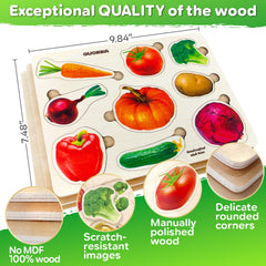 Quokka wooden puzzles board image demonstrating sturdy, pegless design for safe exploration