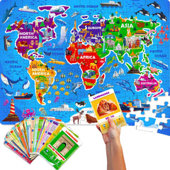 QUOKKA World Map Puzzle 150 pieces supports early geography awareness.