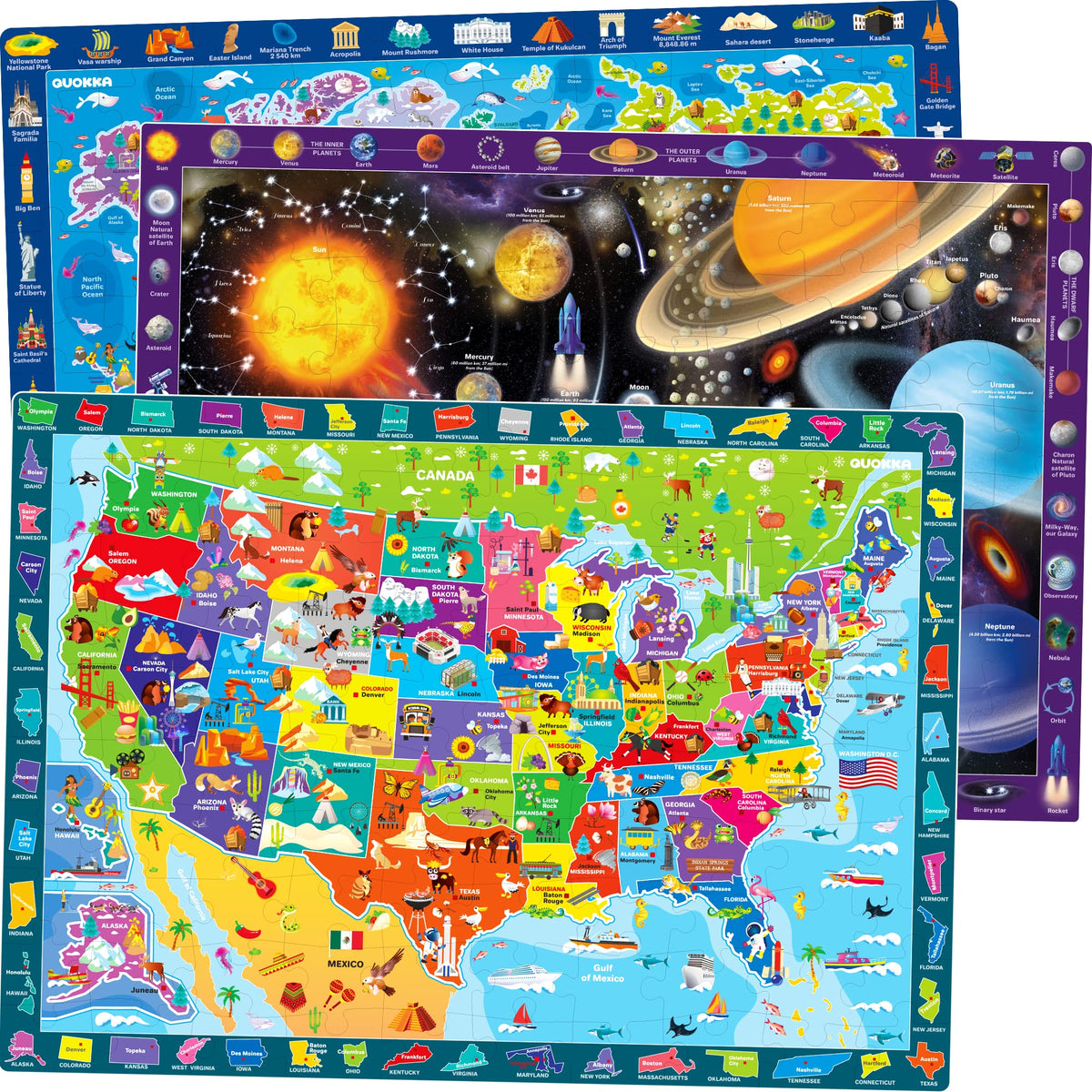 QUOKKA world map puzzle for kids excites geography learning and hands-on exploration.