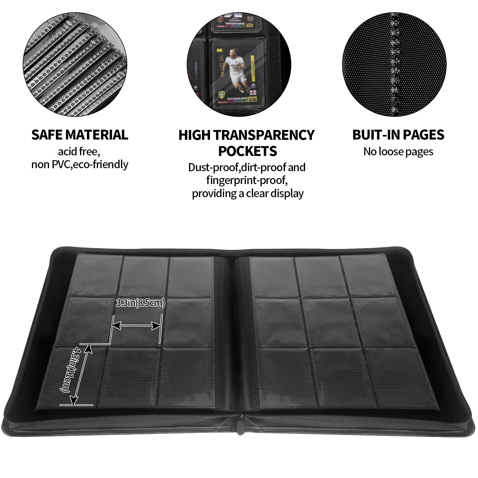 Qurhafoo Toploader Binder fully loaded with 324 toploaders for comprehensive storage.