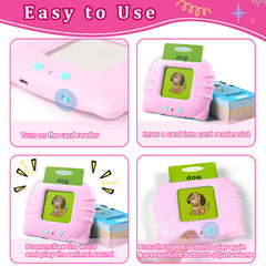 QuTZ alphabet and colors cards in pink helping children learn letters.