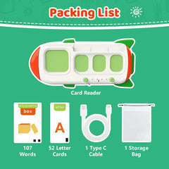 QuTZ compact learning toy ideal for preschool spelling practice at home.