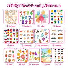 QuTZ talking sight words set in pink with card reader for independent practice.