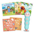 QuZT Talking Pen on page shows interactive learning for kids.