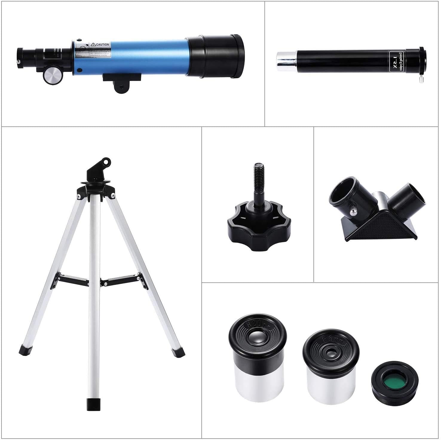 QW telescope with interchangeable eyepieces enables flexible magnification.