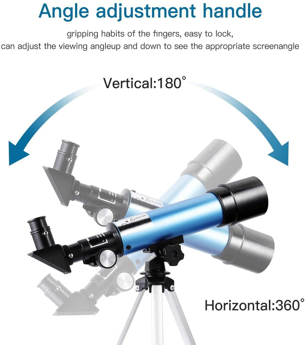 QW telescope portable aluminum tripod offers stable support for viewing.