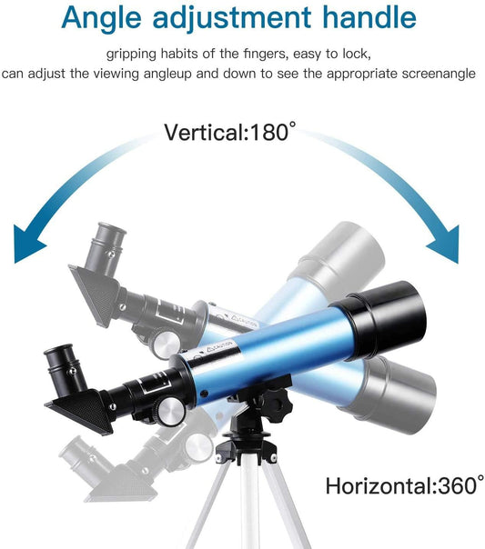 QW telescope portable aluminum tripod offers stable support for viewing.