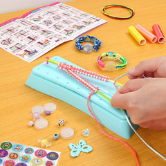QXHOL bracelet thread spools and tools for easy, kid-friendly crafting.
