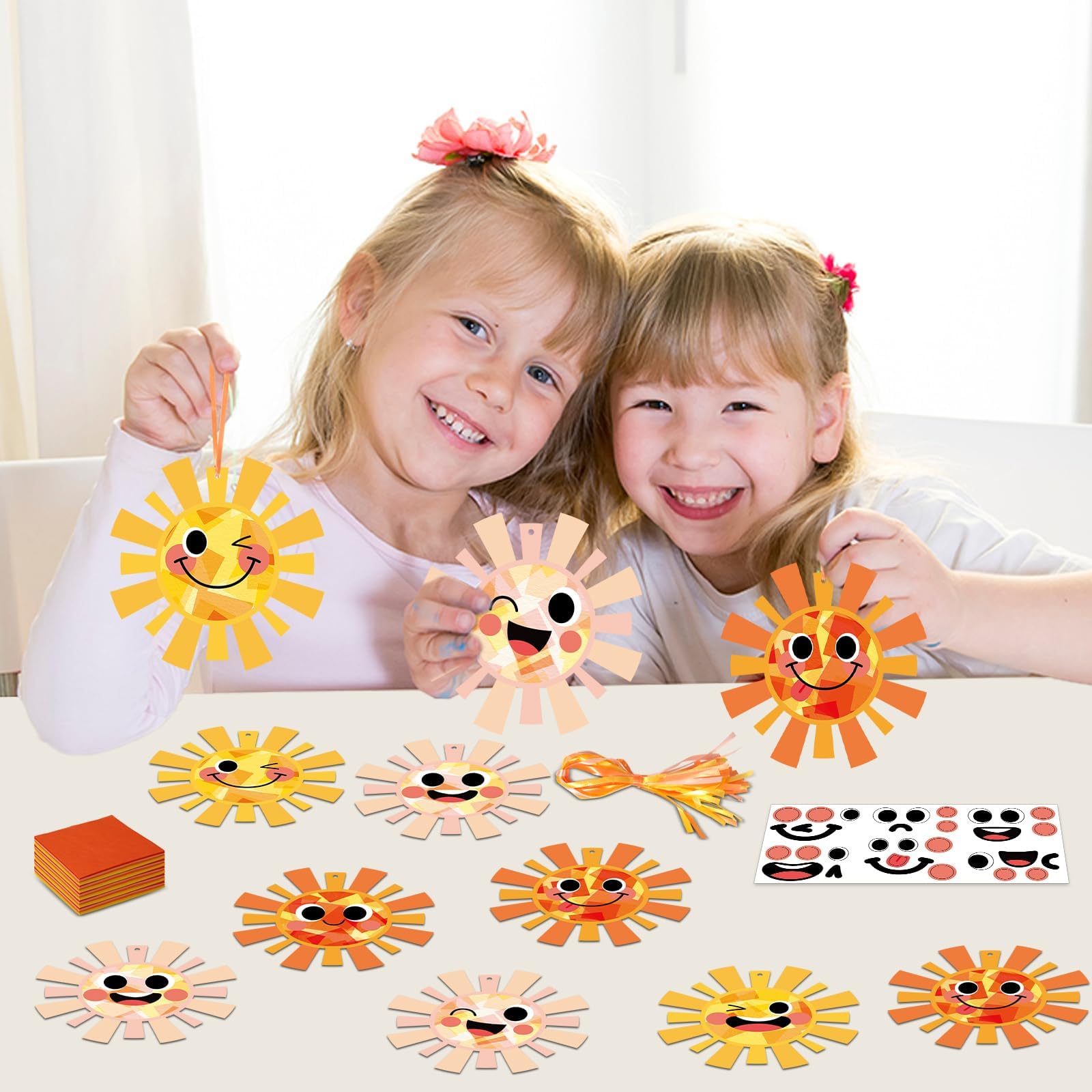 Qyeahkj expression stickers let kids customize sun faces with moods
