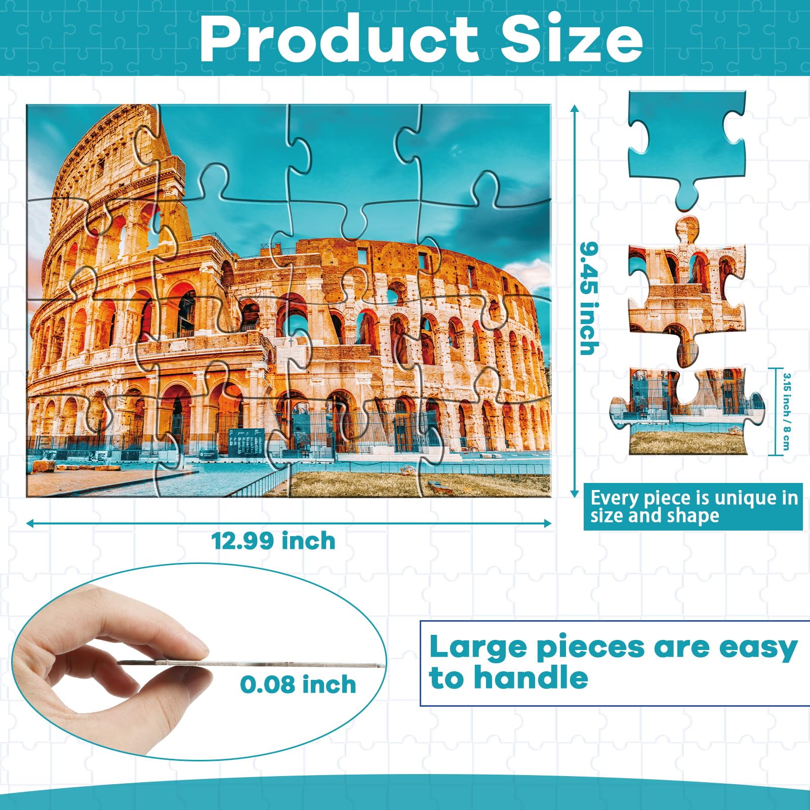 Qyeahkj large-pieces construction theme helps easy handling for seniors.