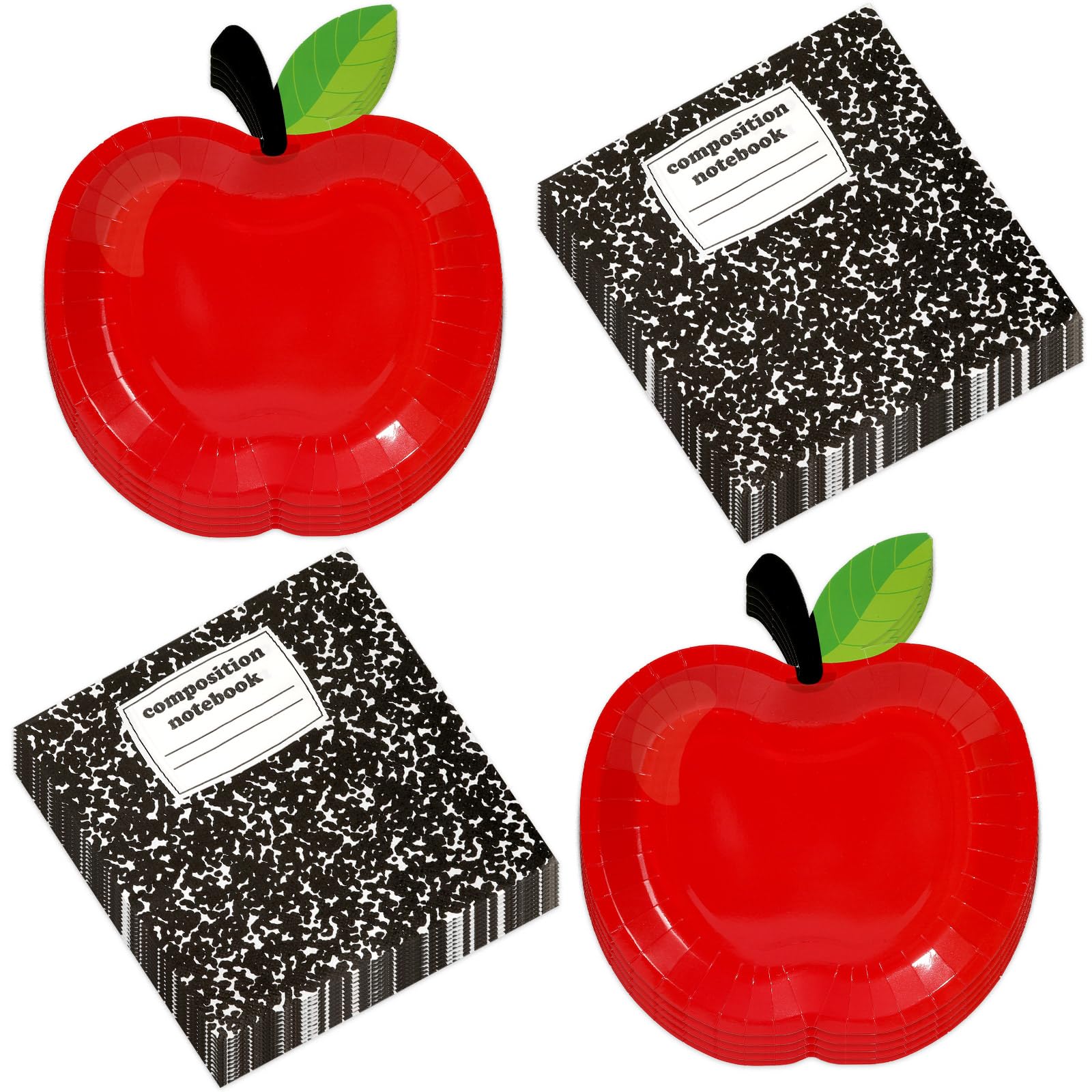 Qyeahkj red apple plates, 7 inch, ideal for quick cleanup and school parties