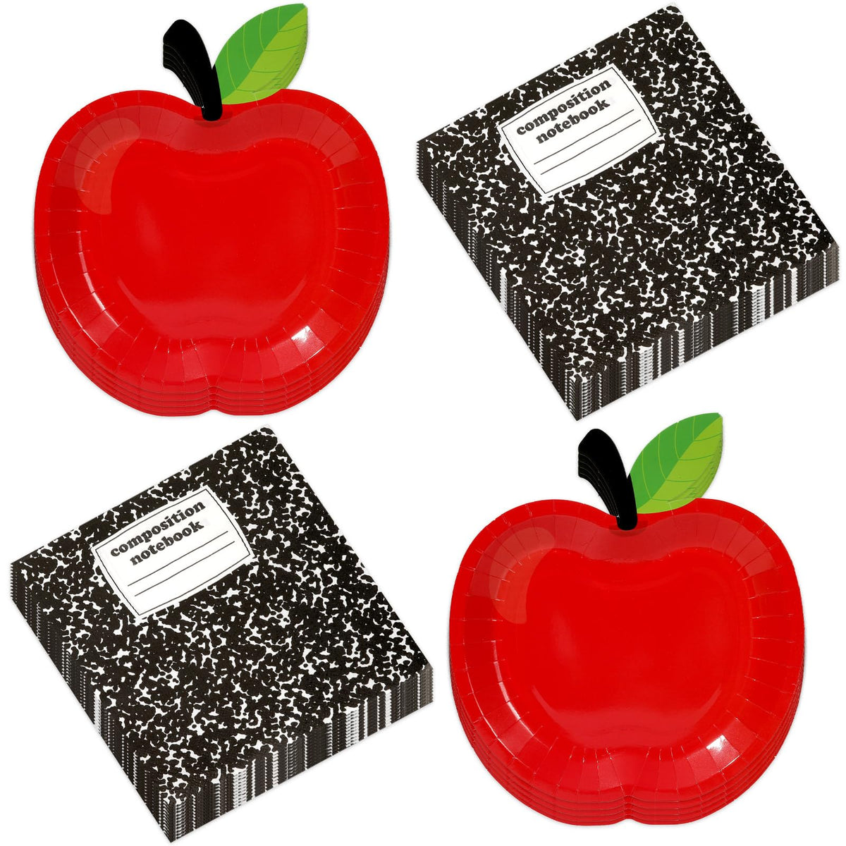 Qyeahkj red apple plates, 7 inch, ideal for quick cleanup and school parties