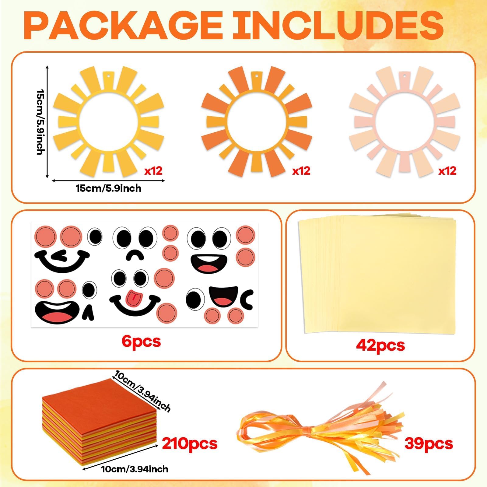 Qyeahkj tissue paper sheets brighten DIY sun crafts with vivid color