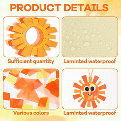 Qyeahkj transparent PVC stickers for easy, mess-free sun craft assembly