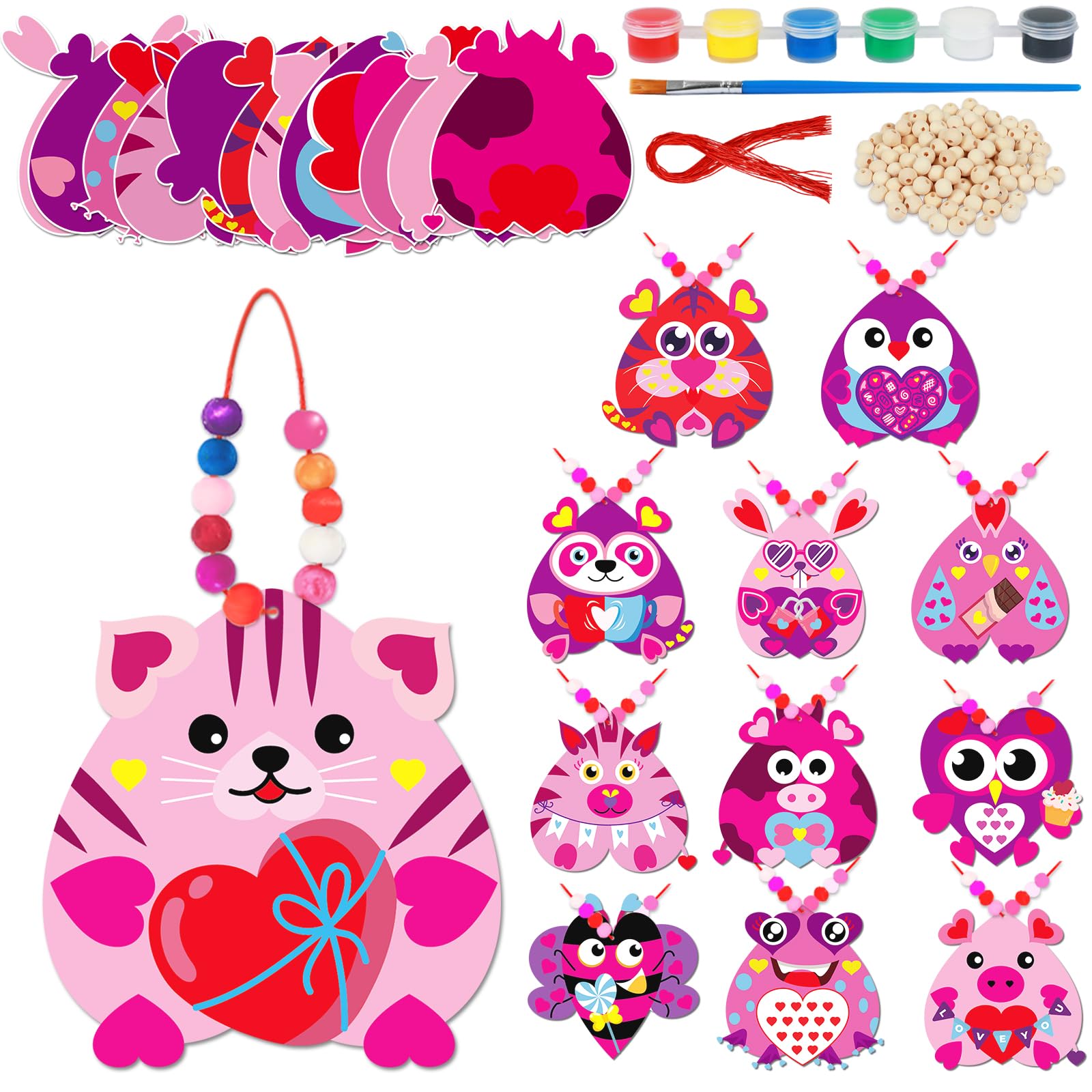 Qyeahkj Valentines heart crafts kit collection for kids, fostering at-home and classroom projects