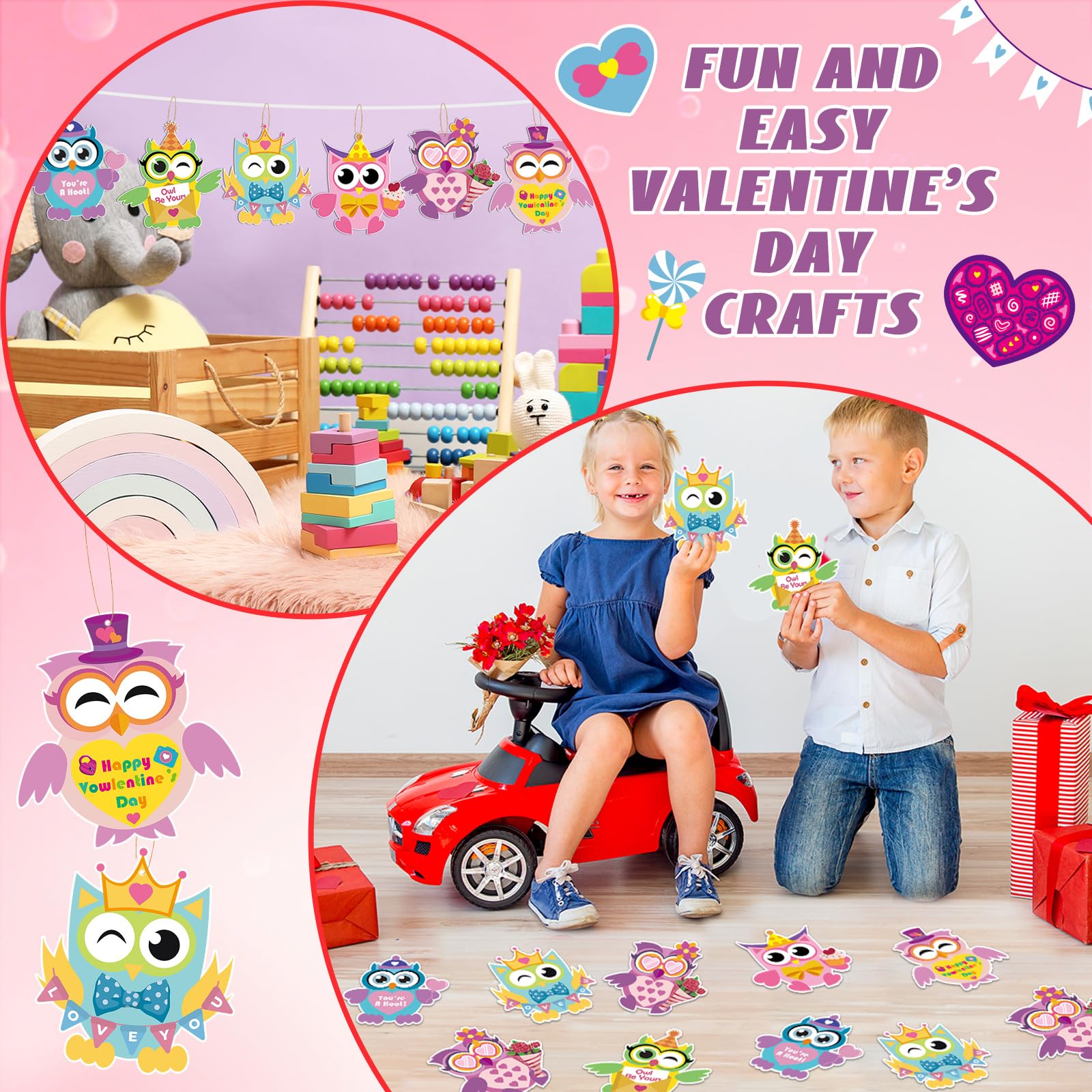 Qyeahkj easy-to-assemble craft kit supports fine motor practice and collaborative projects.