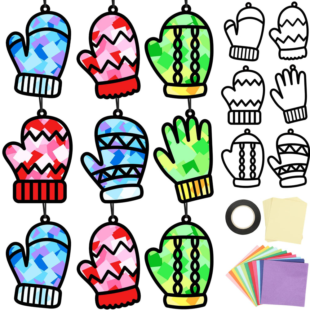 Qyeahkj winter glove suncatchers kit cover for kids' crafts