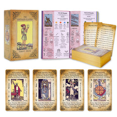 Qymagicz Tarot deck with gilded edges for durable, premium practice sessions.