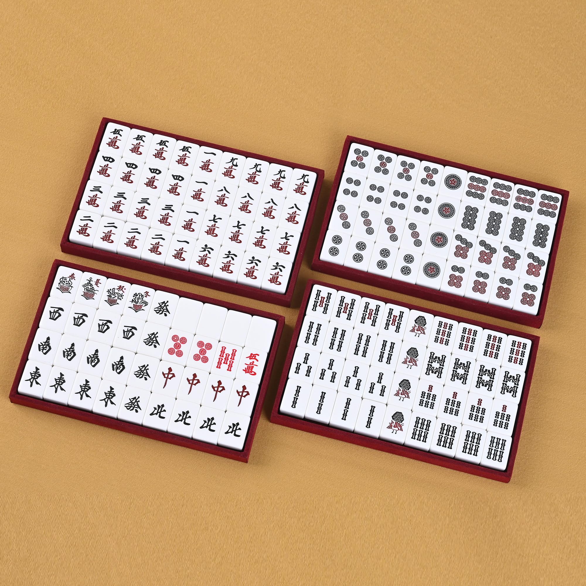 QYMZKA tiles and mat ready for a compact on-table Riichi session