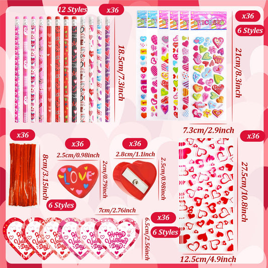 Qyyiguf Valentines pencils set with colorful designs for writing and gifting