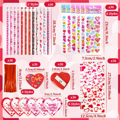 Qyyiguf Valentines pencils set with colorful designs for writing and gifting