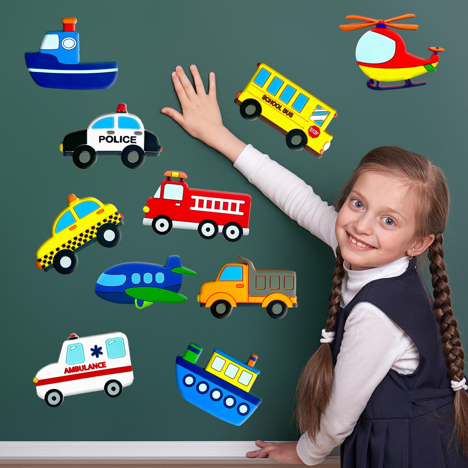 QZCPGP fridge magnets car and van designs for fine motor practice at home