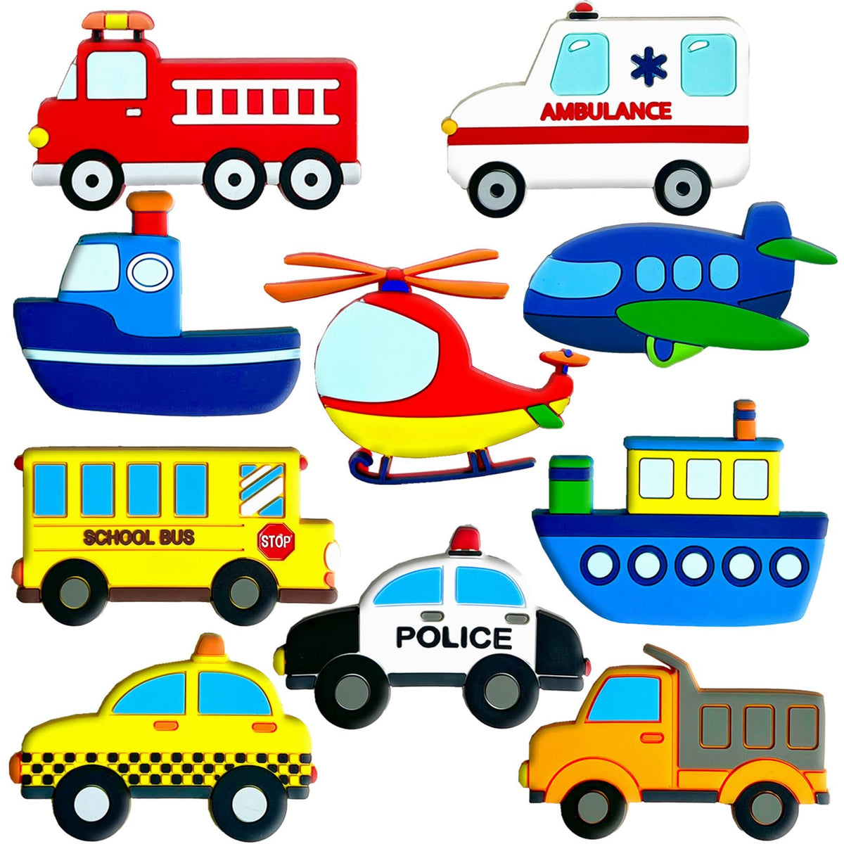 QZCPGP fridge magnets transportation vehicles for toddlers on fridge, fosters recognition and motor skills