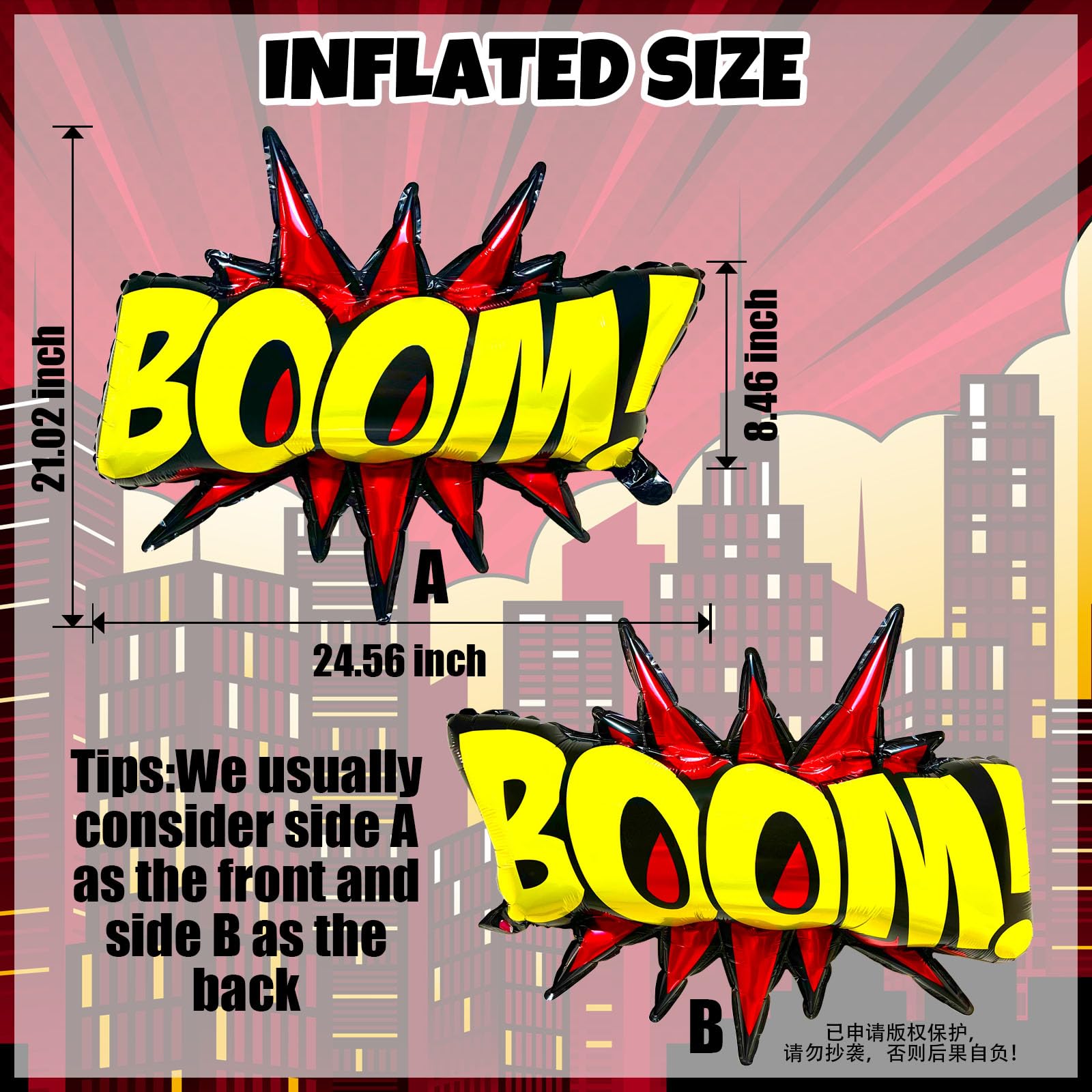 QZCPGP hero-theme foil balloons 24in perfect for dramatic birthday party setups.