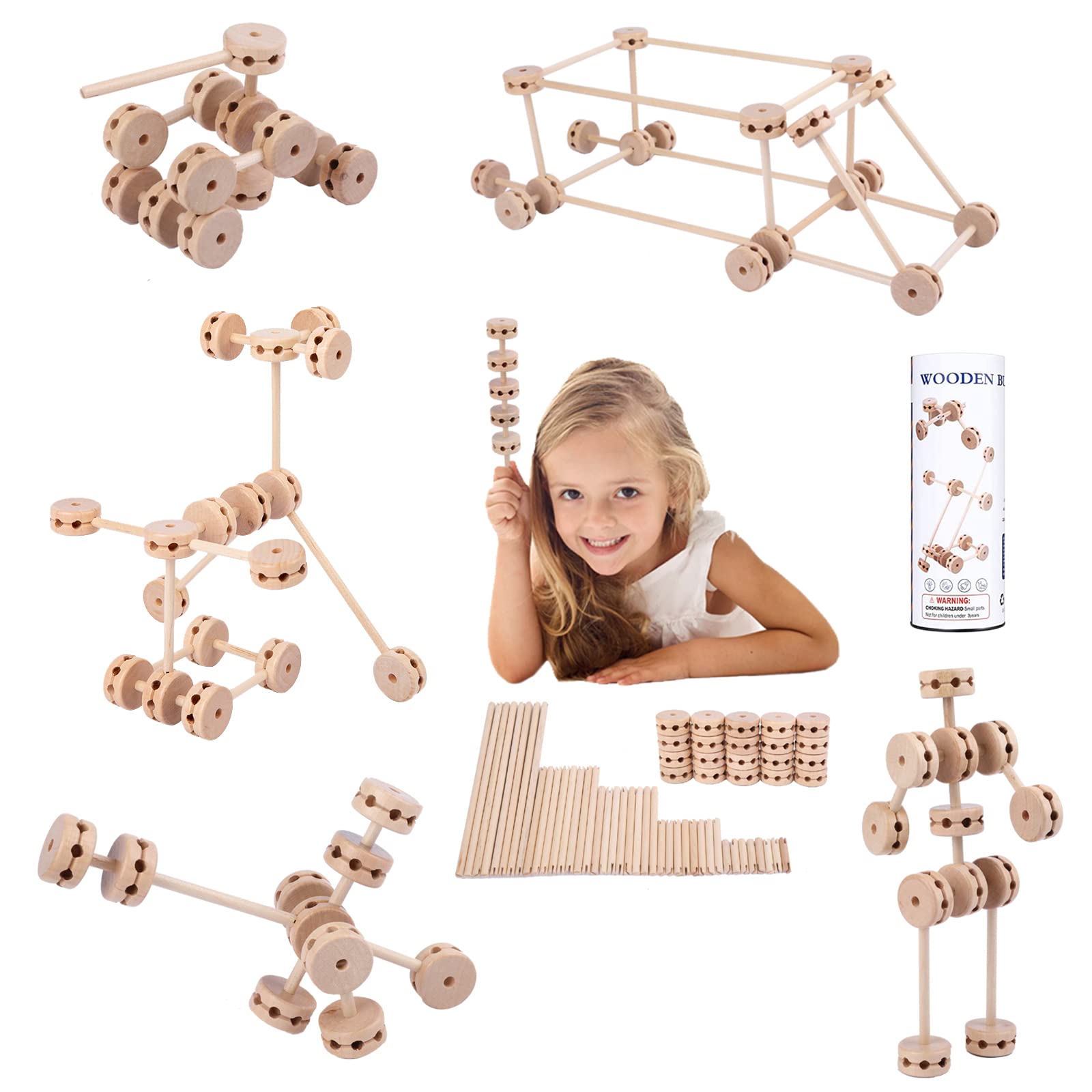 QZJVKBXY wooden rods for building blocks boost fine motor skills and creativity