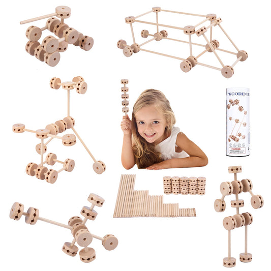 QZJVKBXY wooden rods for building blocks boost fine motor skills and creativity