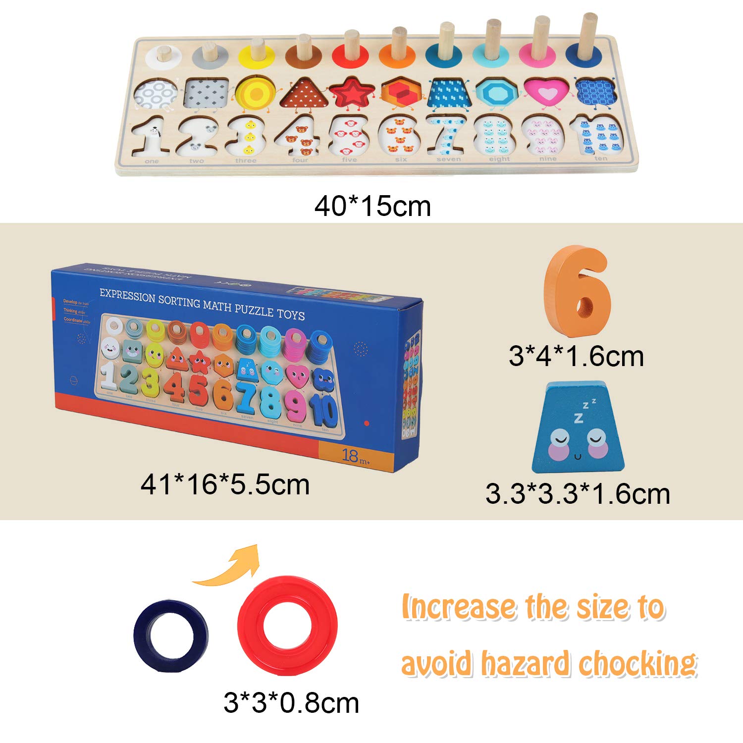 QZMTOY hand-eye coordination wooden toy encourages precise placement.