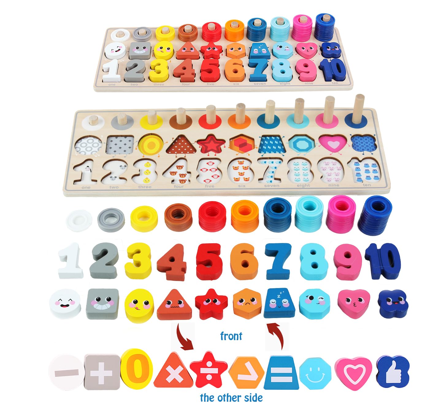QZMTOY wooden Montessori peg board enhances fine motor skills and color recognition.