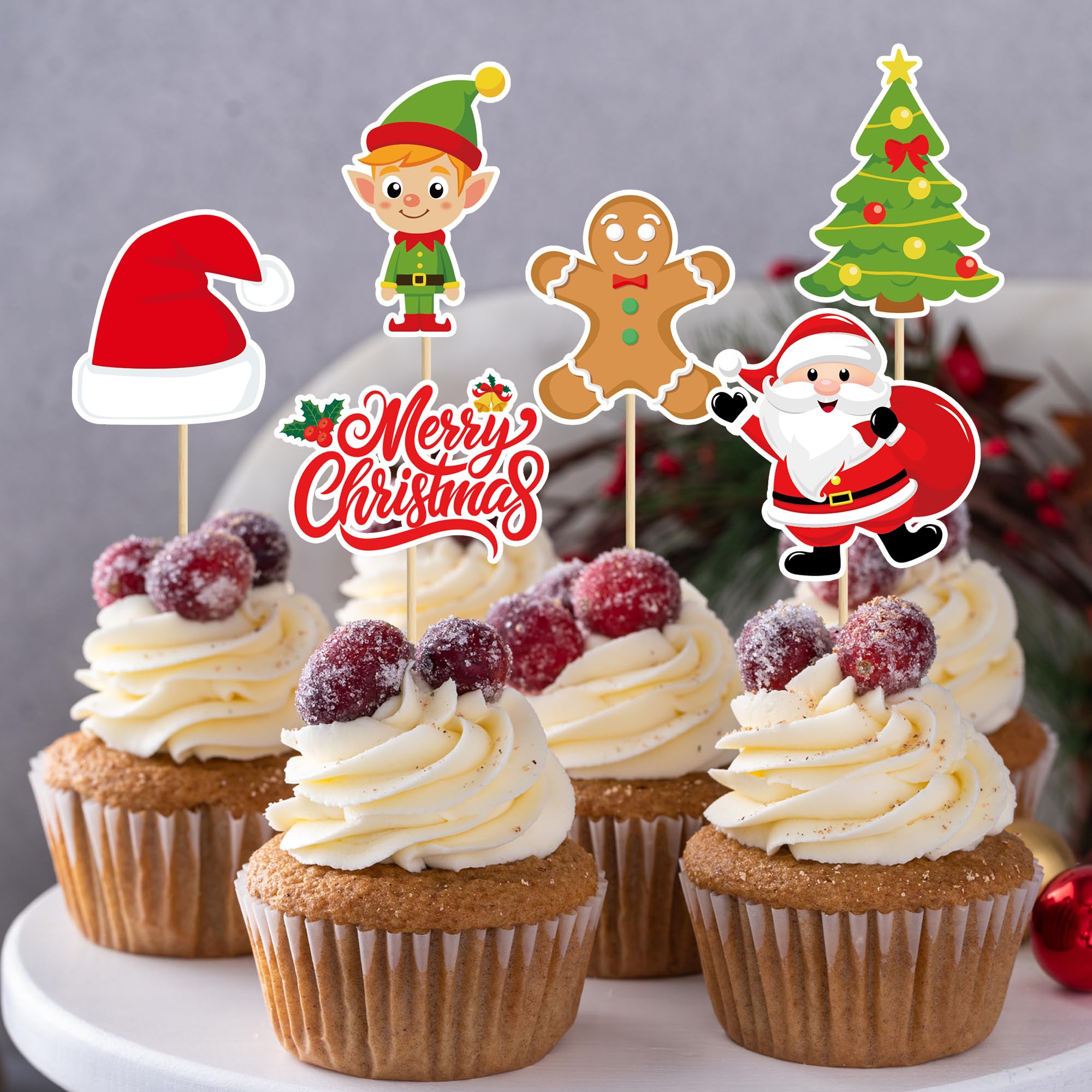 QZYL Gift Box cupcake topper offers colorful accent for festive sweets.