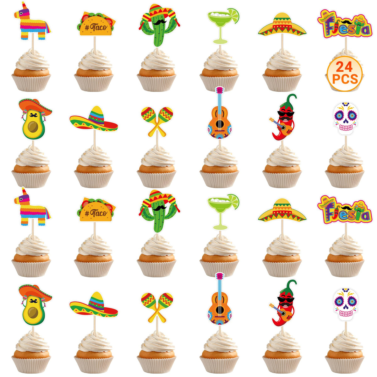QZYL Cinco de Mayo cocktail topper enhances festive cake decoration.