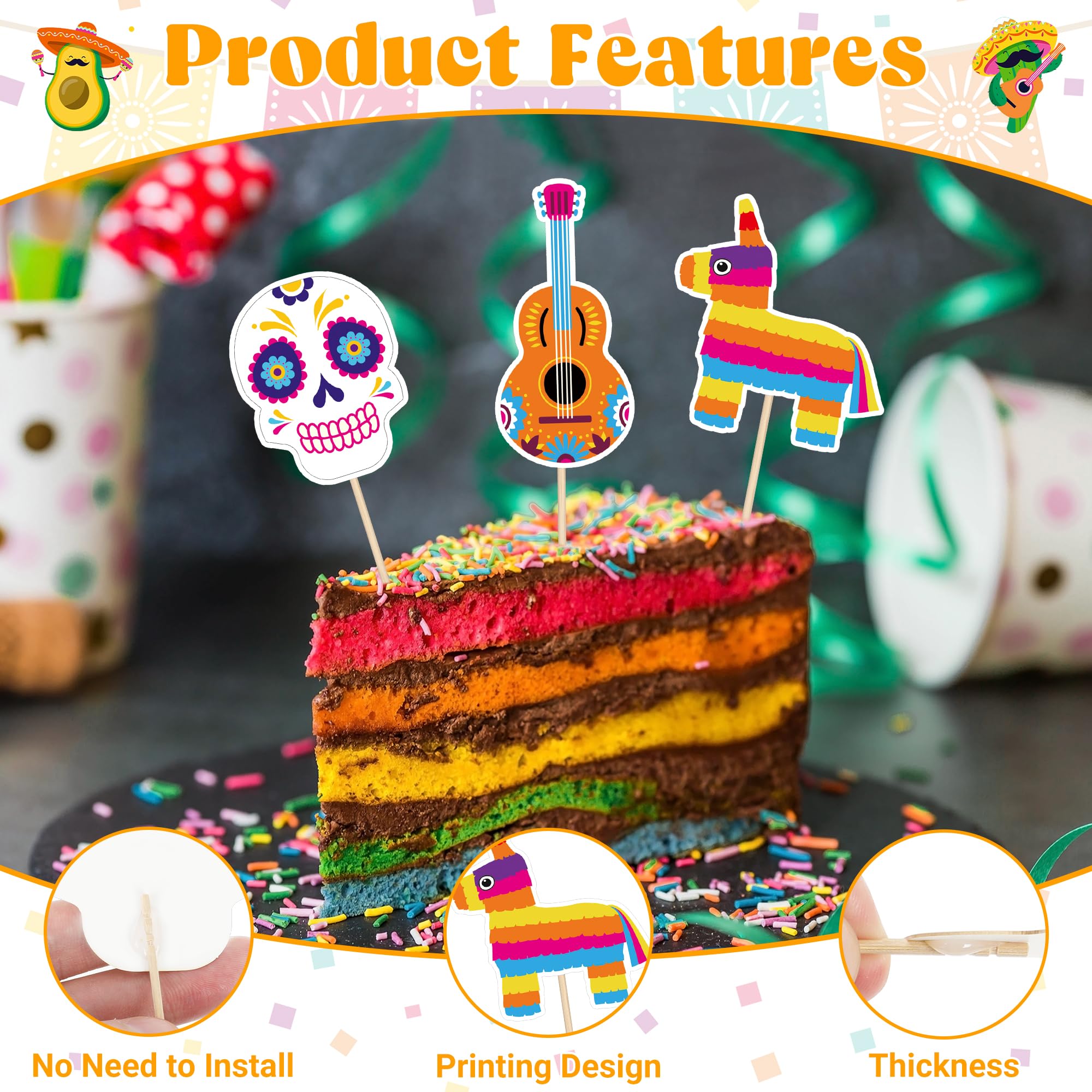 QZYL sombrero topper brightens desserts for Mexico-themed parties.