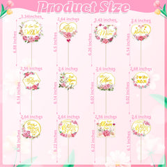 QZYL glitter Happy Mothers Day topper enhances cupcakes and desserts